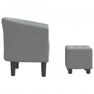 Fauteuil cabriolet avec repose-pied gris clair tissu