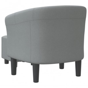 Fauteuil cabriolet avec repose-pied gris clair tissu