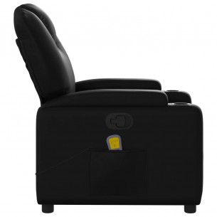 Fauteuil de massage inclinable Noir Similicuir