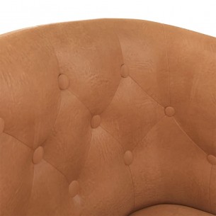 Fauteuil cabriolet marron similicuir