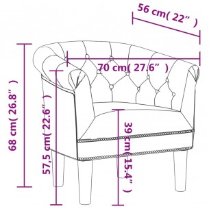 Fauteuil cabriolet marron similicuir