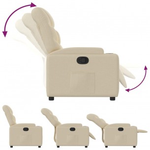Fauteuil inclinable Crème Tissu