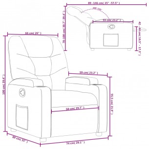 Fauteuil inclinable Crème Tissu