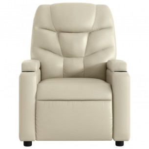 Fauteuil inclinable de massage Crème Similicuir