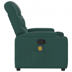 Fauteuil de massage inclinable Vert foncé Tissu