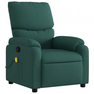Fauteuil de massage inclinable Vert foncé Tissu