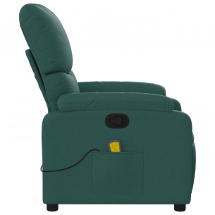 Fauteuil de massage inclinable Vert foncé Tissu