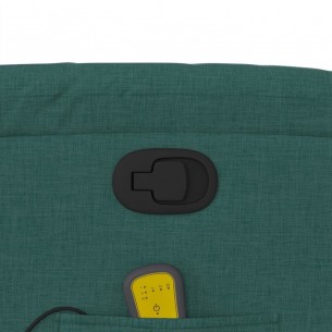 Fauteuil de massage inclinable Vert foncé Tissu