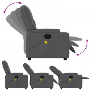 Fauteuil de massage inclinable Gris foncé Tissu