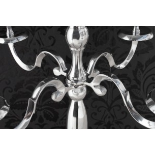 Chandelier 120 cm design 5 branches en aluminium argenté Chandelier 120 cm design 5 branches en aluminium argenté