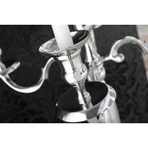Chandelier 120 cm design 5 branches en aluminium argenté Chandelier 120 cm design 5 branches en aluminium argenté