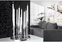 Chandelier design en aluminium argenté à 9 branches