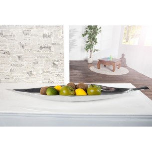 Bol de fruits décoratif en aluminium argenté Bol de fruits décoratif en aluminium argenté