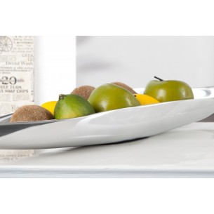 Bol de fruits décoratif en aluminium argenté Bol de fruits décoratif en aluminium argenté