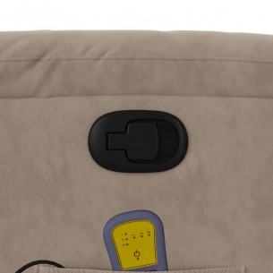 Fauteuil inclinable de massage taupe tissu microfibre