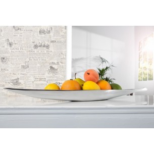 Bol de fruits design en aluminium coloris argent
