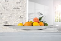 Bol de fruits design en aluminium coloris argent