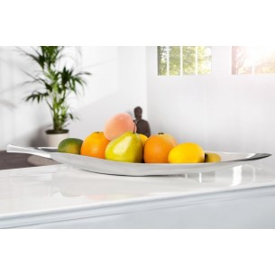 Bol de fruits design en aluminium coloris argent