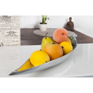 Bol de fruits design en aluminium coloris argent