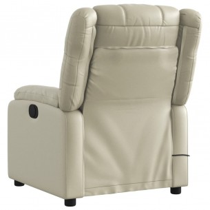 Fauteuil inclinable de massage Crème Similicuir