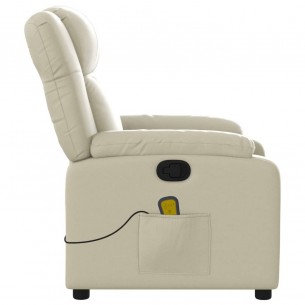 Fauteuil inclinable de massage Crème Similicuir