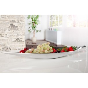 Bol de fruits décoratif 40 cm en aluminium argenté