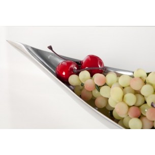 Bol de fruits décoratif 40 cm en aluminium argenté