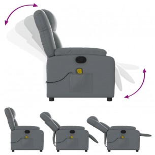Fauteuil de massage inclinable Gris Similicuir