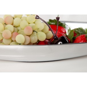 Bol de fruits décoratif 40 cm en aluminium argenté