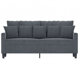 Canapé à 2 places Gris foncé 140 cm Velours