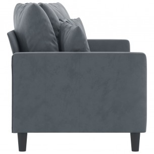 Canapé à 2 places Gris foncé 140 cm Velours