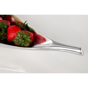 Bol de fruits décoratif 40 cm en aluminium argenté