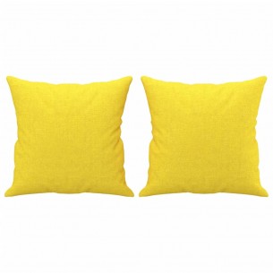 Canapé 3 places avec oreillers jaune clair 180 cm tissu