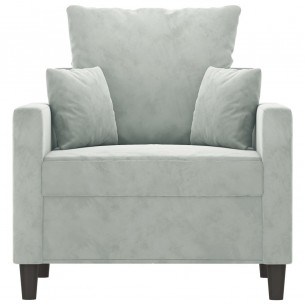 Fauteuil Gris clair 60 cm Velours