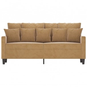 Canapé à 2 places Marron 140 cm Velours