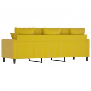 Canapé à 3 places Jaune 180 cm Velours