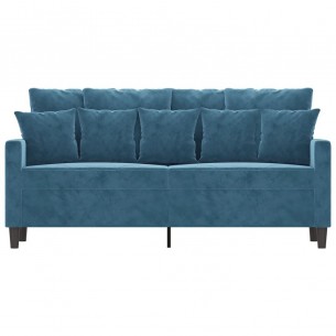 Canapé à 2 places Bleu 140 cm Velours