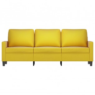 Canapé à 3 places Jaune 180 cm Velours