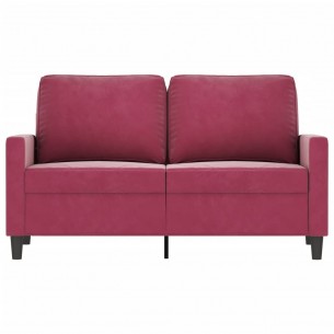 Canapé à 2 places Rouge bordeaux 120 cm Velours