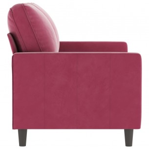 Canapé à 2 places Rouge bordeaux 120 cm Velours