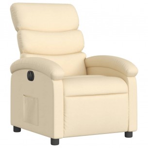 Fauteuil inclinable électrique Crème Tissu