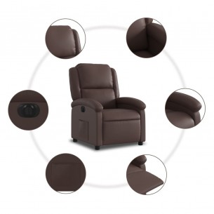 Fauteuil inclinable électrique Marron Similicuir