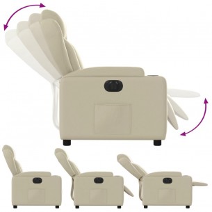 Fauteuil inclinable électrique Crème Similicuir