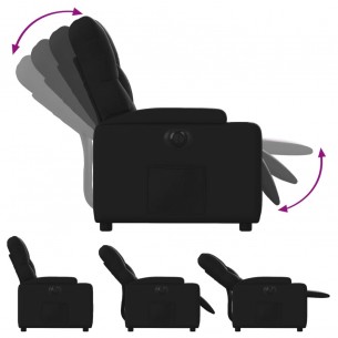 Fauteuil inclinable électrique Noir Similicuir