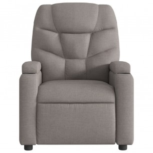 Fauteuil de massage inclinable électrique Taupe Tissu