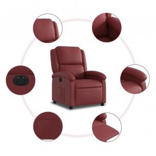 Fauteuil inclinable électrique Rouge bordeaux Similicuir