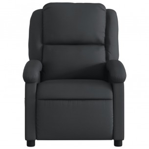 Fauteuil inclinable électrique noir cuir véritable