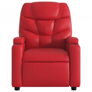 Fauteuil inclinable électrique Rouge Similicuir