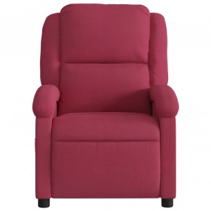 Fauteuil inclinable massage électrique rouge bordeaux velours
