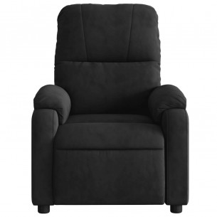 Fauteuil inclinable de massage électrique noir tissu microfibre